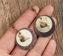 Load image into Gallery viewer, Bohemian Brass Heart Earrings