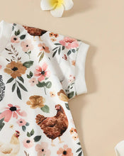 Load image into Gallery viewer, Flowers and Hens Onesie