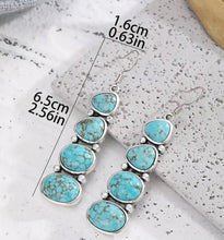 Load image into Gallery viewer, Bohemian Stacked Turquoise Earrings