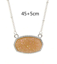 Load image into Gallery viewer, Oval(hexagon) druzy necklace