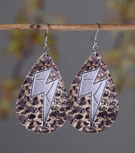 Load image into Gallery viewer, Lightening leopard teardrop earrings