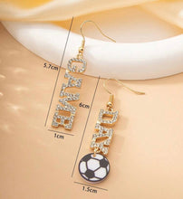 Load image into Gallery viewer, Soccer Dangle Game Day earrings