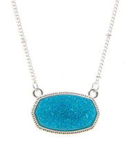 Load image into Gallery viewer, Oval(hexagon) druzy necklace