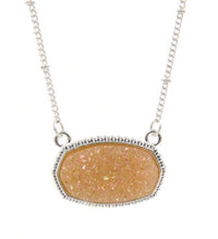 Load image into Gallery viewer, Oval(hexagon) druzy necklace