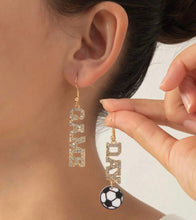 Load image into Gallery viewer, Soccer Dangle Game Day earrings