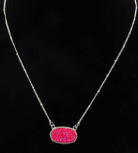 Load image into Gallery viewer, Oval(hexagon) druzy necklace