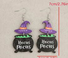 Load image into Gallery viewer, Wooden Hocus Pocus Earrings