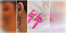 Load image into Gallery viewer, Hollow Acrylic Lightening bolt earrings