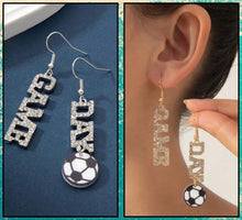 Load image into Gallery viewer, Soccer Dangle Game Day earrings