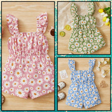 Load image into Gallery viewer, Floral ruffled romper