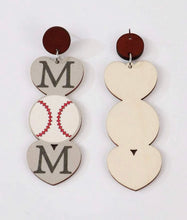 Load image into Gallery viewer, Mom Baseball earrings