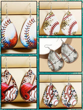 Load image into Gallery viewer, Baseball teardrop earrings