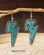 Load image into Gallery viewer, Turquoise Lightening earrings