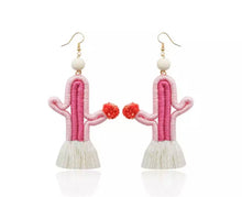 Load image into Gallery viewer, Thread cactus earrings