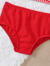 Load image into Gallery viewer, Red Striped bow bikini