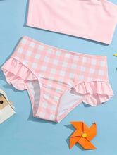 Load image into Gallery viewer, 3 pc checkered bikini set
