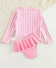 Load image into Gallery viewer, Pink striped bikini set