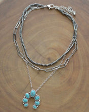 Load image into Gallery viewer, Layered Navajo pearl squash blossom necklace