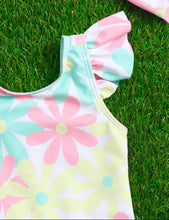 Load image into Gallery viewer, Pastel flower ruffled one piece