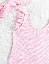 Load image into Gallery viewer, Pink striped ruffled one piece