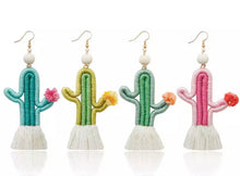 Load image into Gallery viewer, Thread cactus earrings