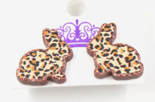 Load image into Gallery viewer, Leopard bunny earrings