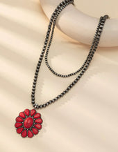 Load image into Gallery viewer, 2 Layer Navajo cluster necklace
