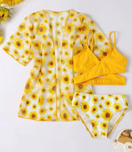 Load image into Gallery viewer, 3 pc sunflower bikini set