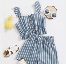Load image into Gallery viewer, Striped short set