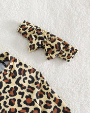 Load image into Gallery viewer, Leopard long sleeve skirt one piece