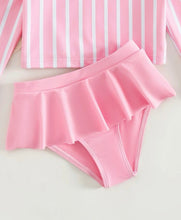 Load image into Gallery viewer, Pink striped bikini set